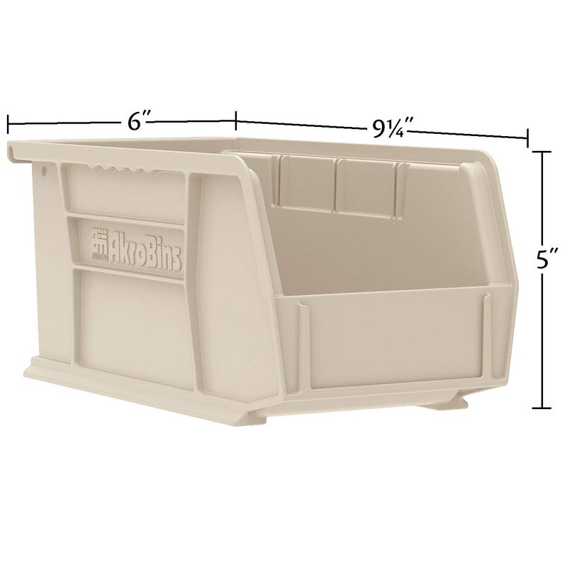 Akro-Mils 30237 AkroBins Plastic Storage Bins, Space-Saving Stackable Bins for Garage, Pantry, Craft Organization, 9-" x 6-" x 5-", Clear, 12-Pack - Image 2